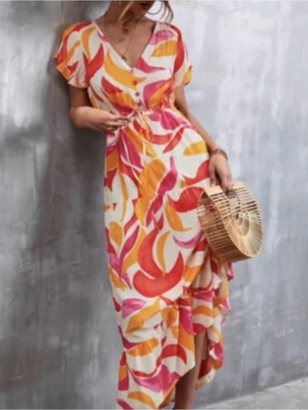 Abel the Label Anthropologie Swish High Low Maxi Dress size XS boho festival